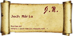 Jech Mária névjegykártya